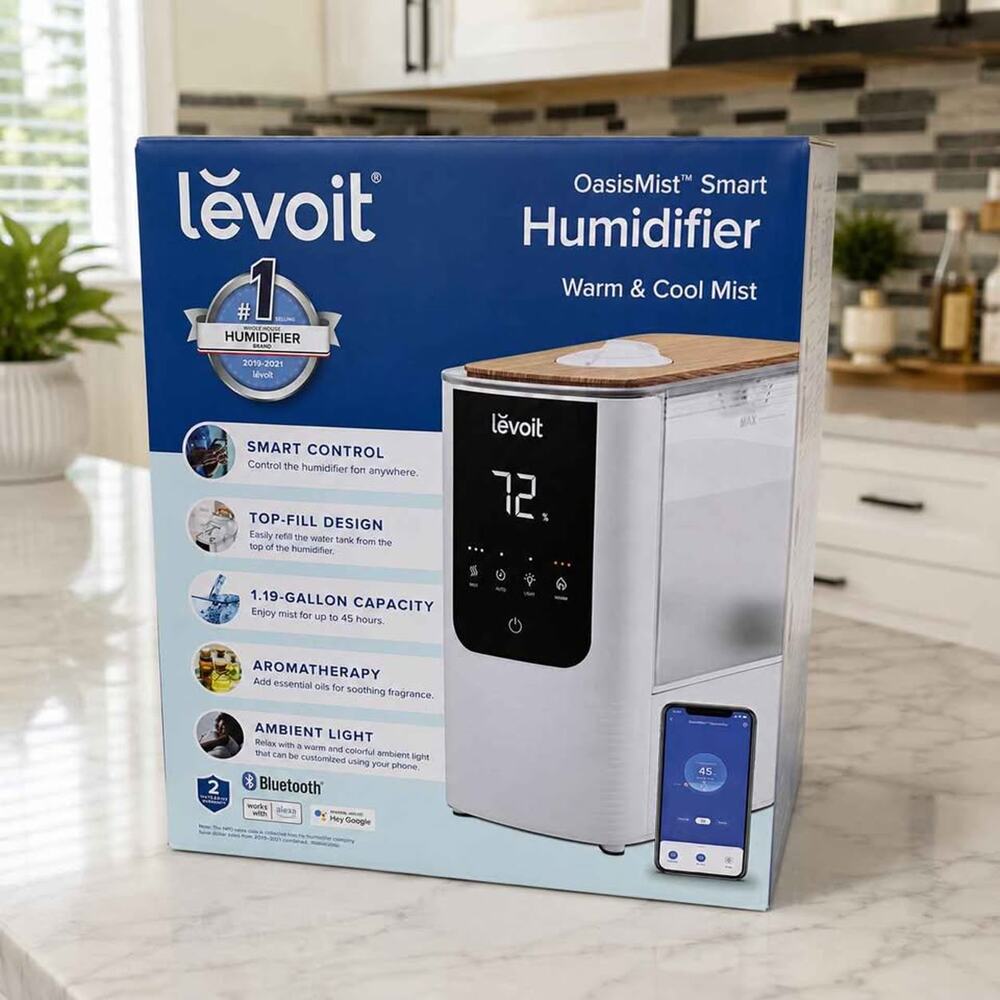 Levoit Smart Humidifier 4.5L – Warm & Cool Mist | App Control